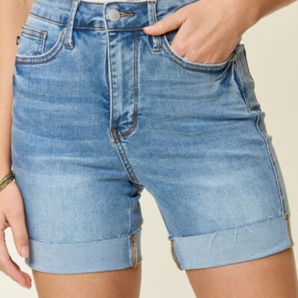 Hazel Blues® |  Judy Blue Tummy Control High Waist Denim Shorts - Picture 4 of 4